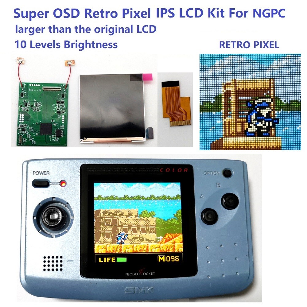 Retro Pixel IPS Backlight LCD Screen For NEOGEO Pocket Color NGPC Console