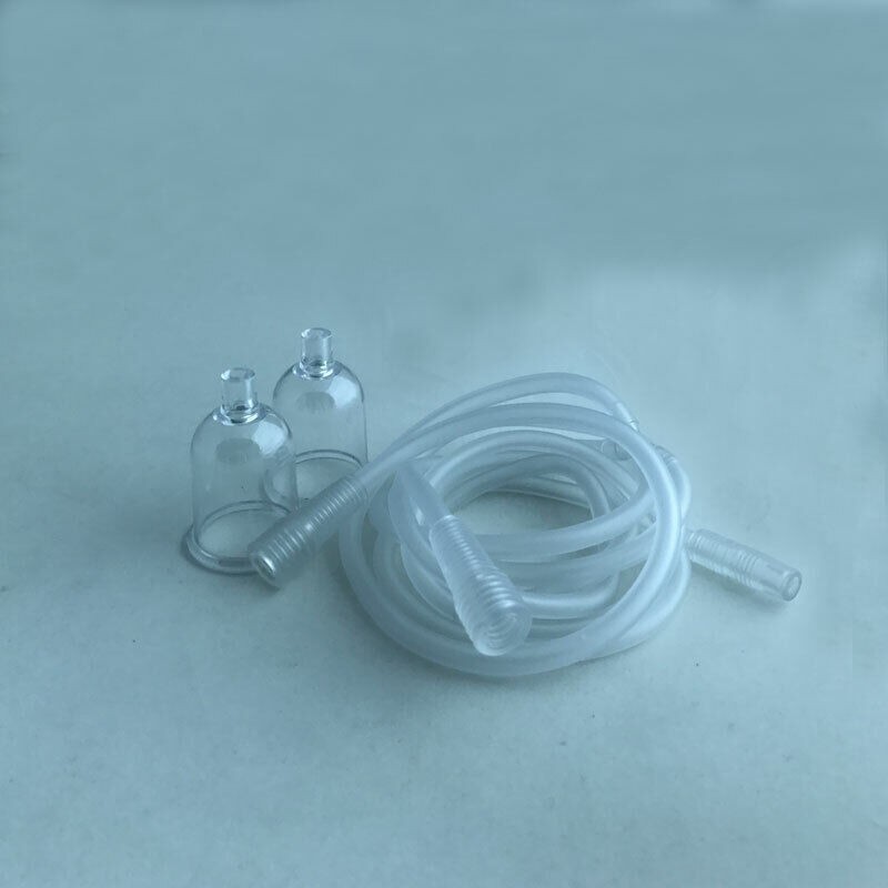 1Pair 4.5 cm Vacuum Cupping Cups Replacement With Pipe For Vacuum Spray Machine