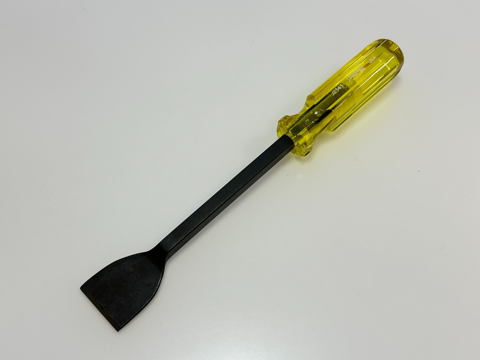 NEW Proto Tools USA J2343 Carbon Gasket Scraper, 1-1/2" Wide Blade, Amber Yellow