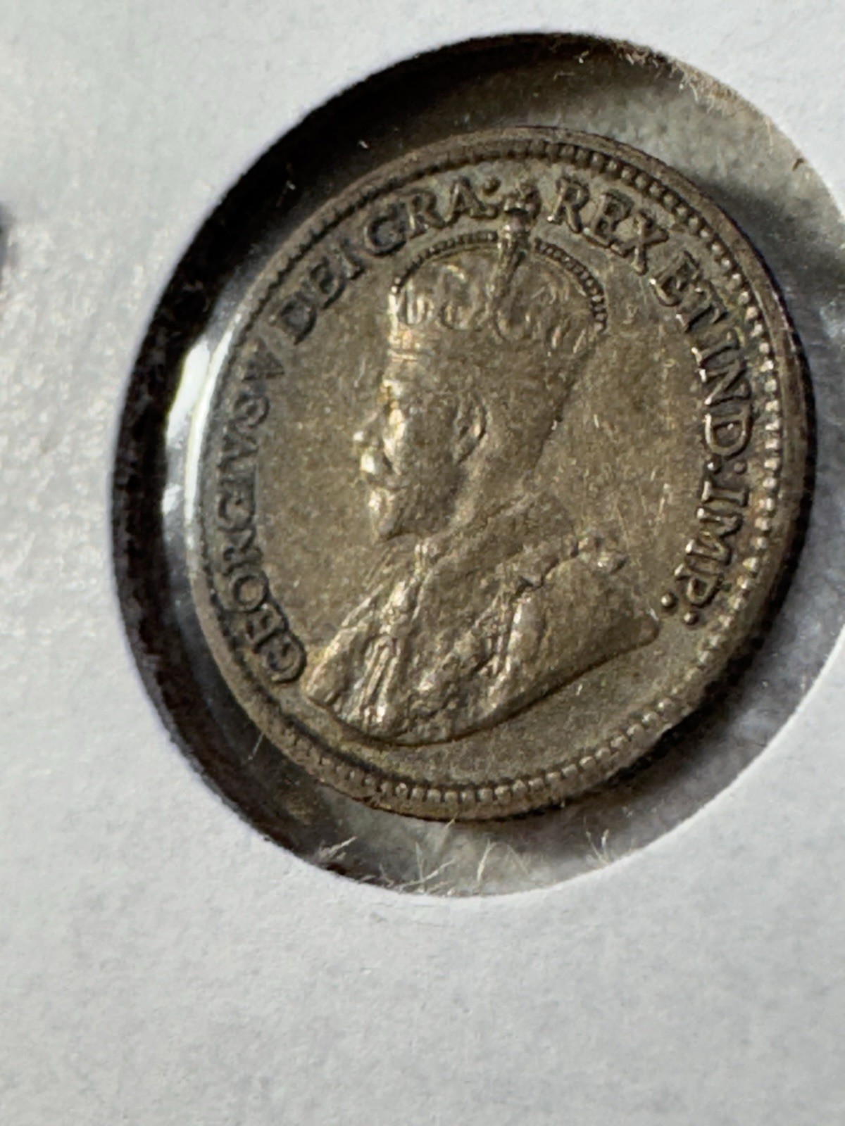 1913 Canada 5 Cents Small Silver Coin