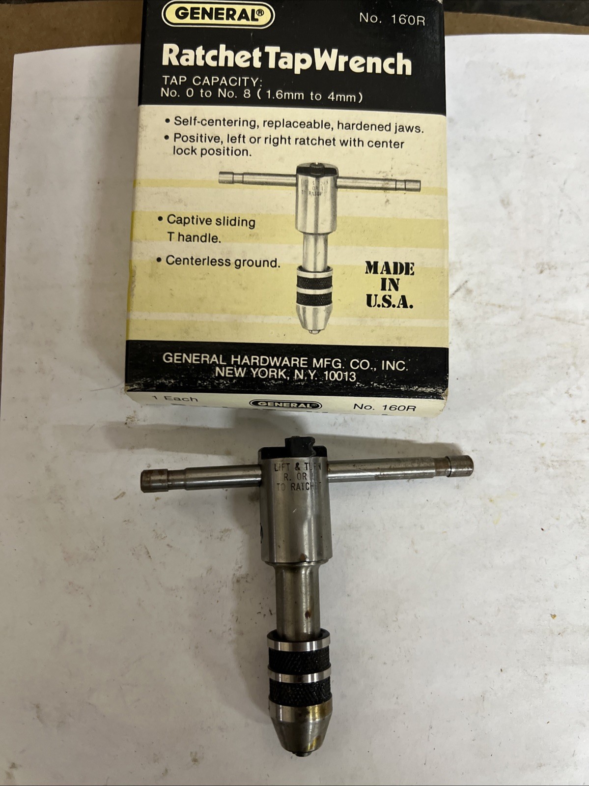 160R Ratcheting Tap Wrench No. 0 to No. 8 (2 mm - 4 mm) T Handle General Tools