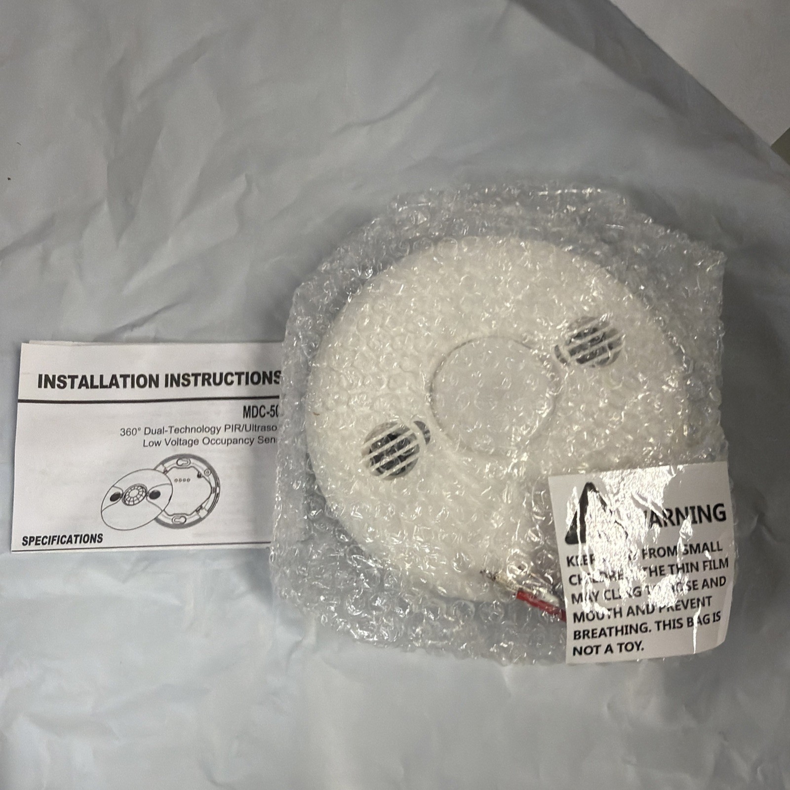 ENERLITES MDC-50V Dual-Technology Occupancy Ceiling Sensor, 360°, 120V NEW