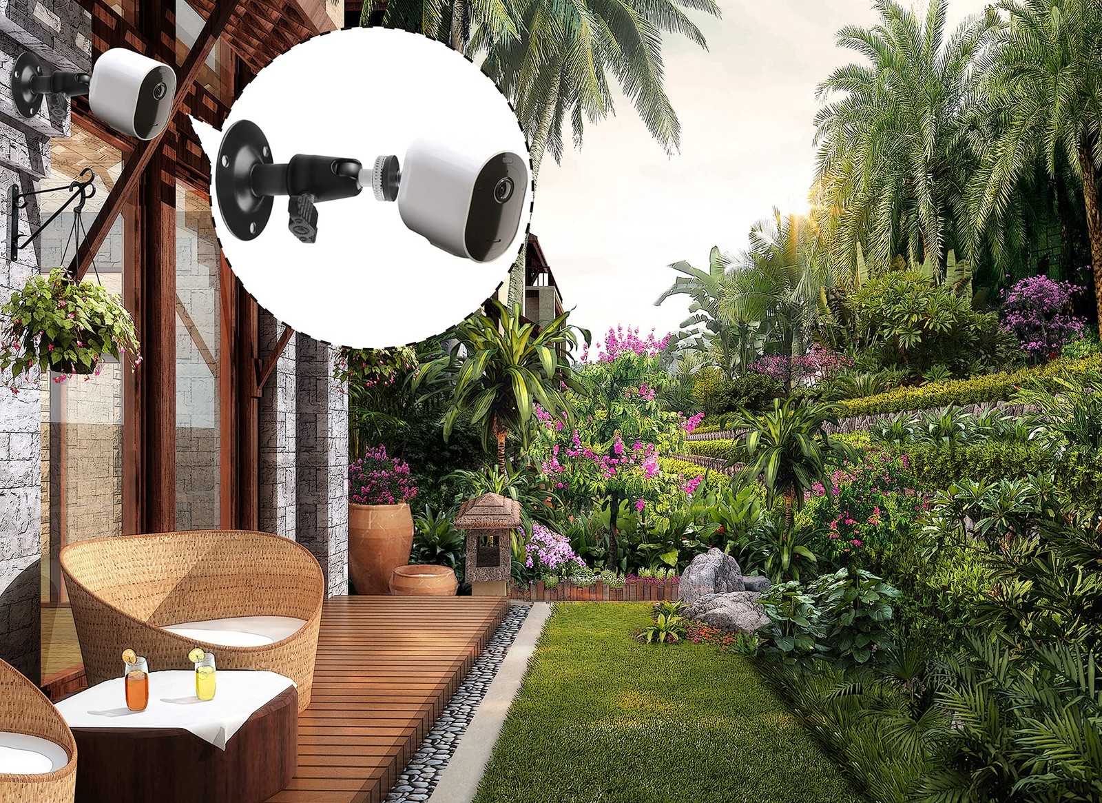 Camera Bracket Mount 3 Pcs Security Wall 363.75 cubic centimeters, Black