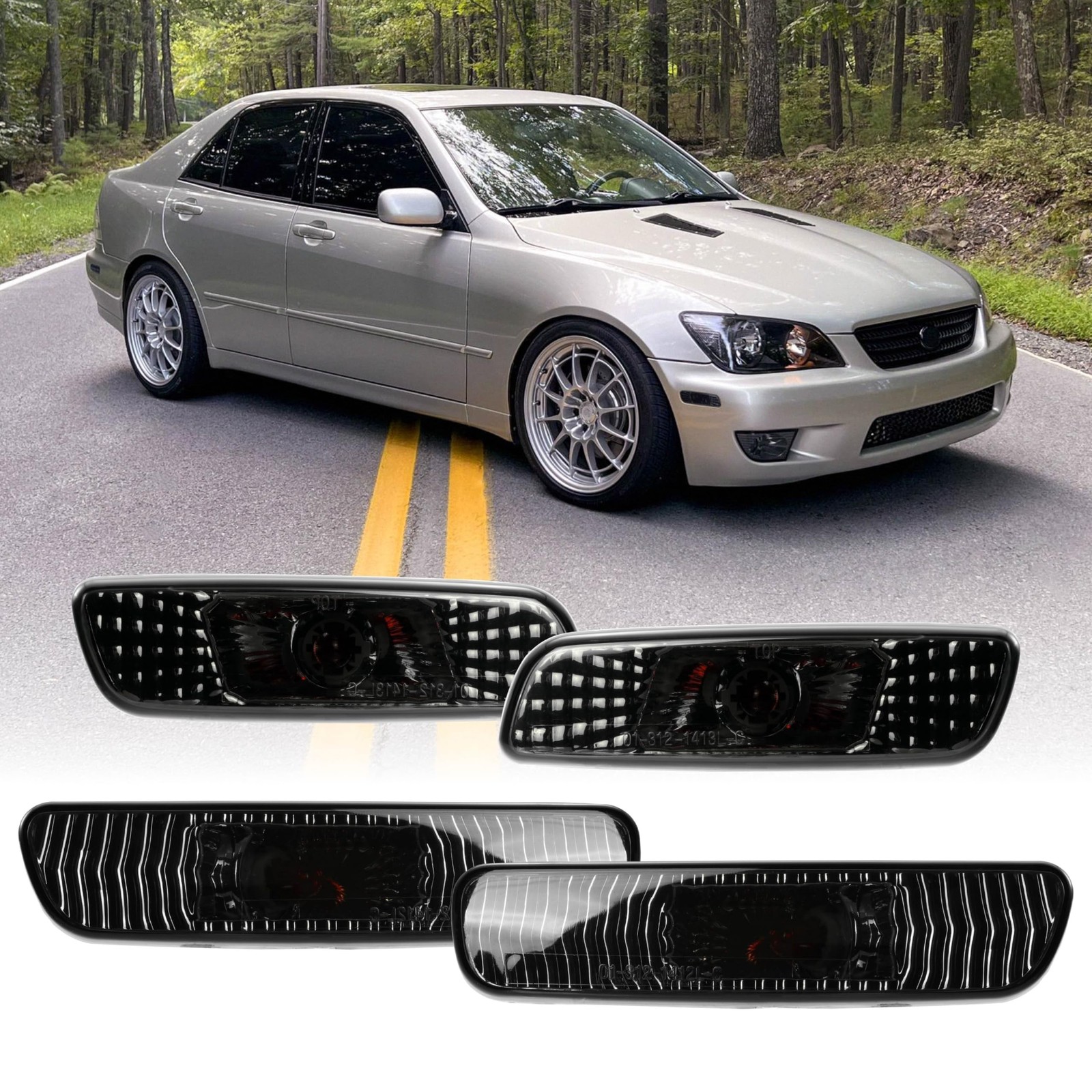 USR 00-05 IS 300 Side Marker Lights Sets - Combo Front + Rear Bumper Sidemark...