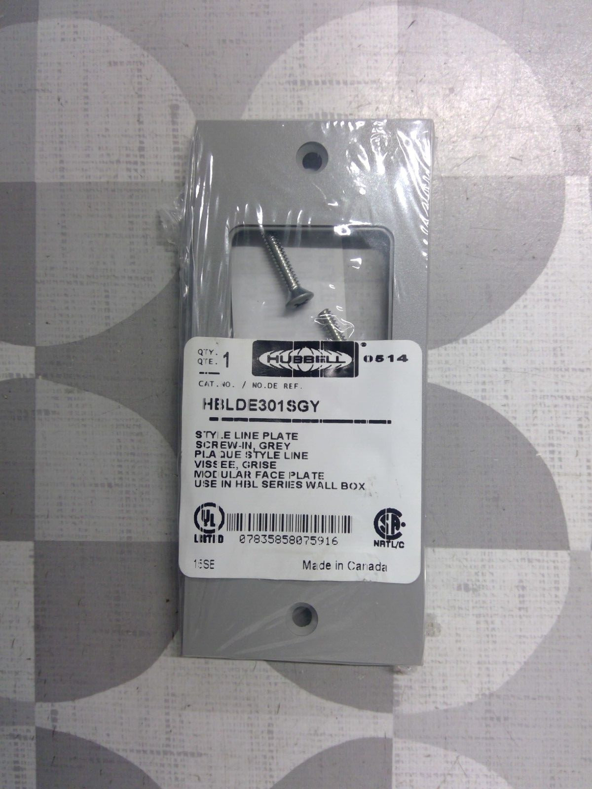 Hubbell HBLDE301SGY HBL Series Wallbox GFCI Plate, Gray **Free Shipping**