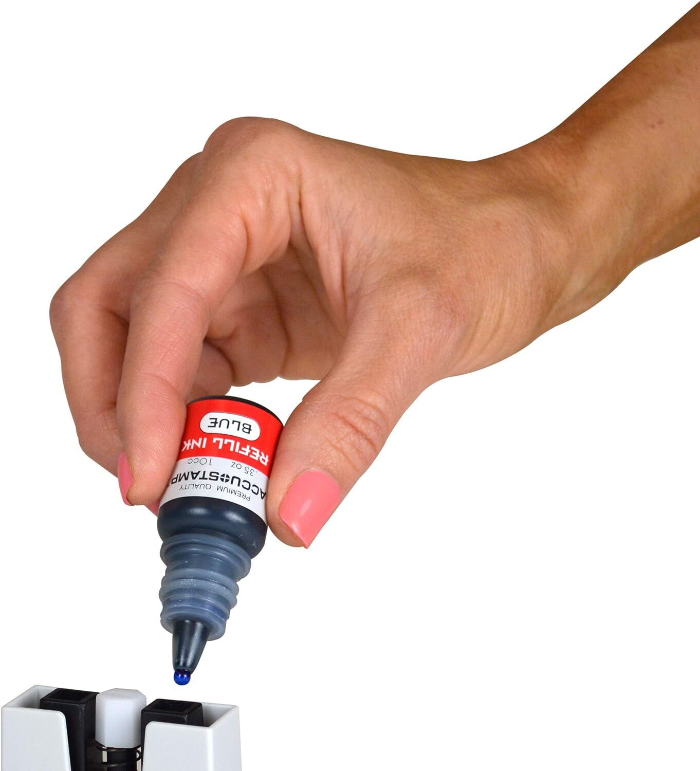 Recarga De Tinta Accu-stamp Para Sellos Pretintados, Azul Y Rojo, Paquete De 2,