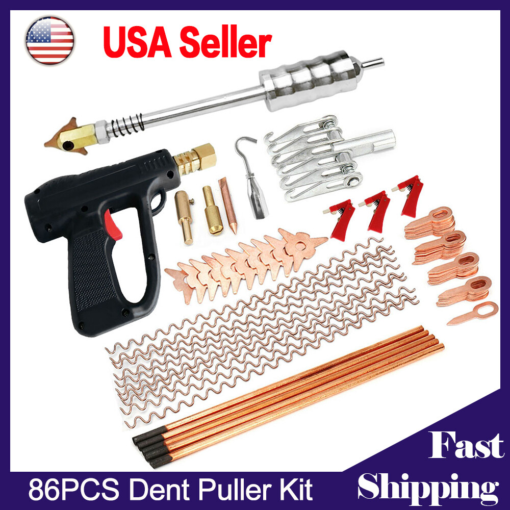 86pcs Stud Welder Dent Puller Kit Car Body Panel Dent Spot Welding Repair Tools