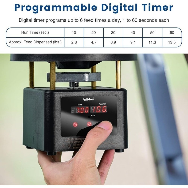 Programmable Digital Timer Deer Feeder Solar Battery Durable ABS Plastic Black