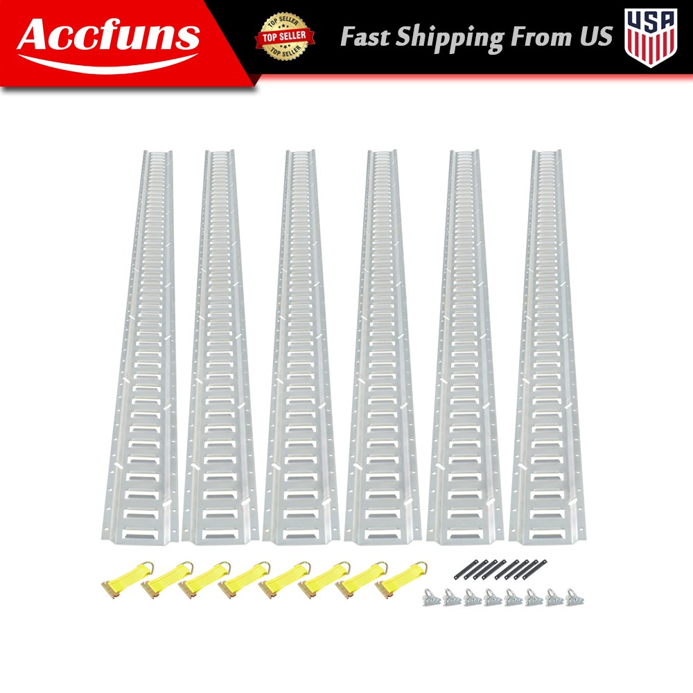 Silver Galvanized Carbon Steel Brand New 30 Pack 8' E Track Tie Down Rail Kit