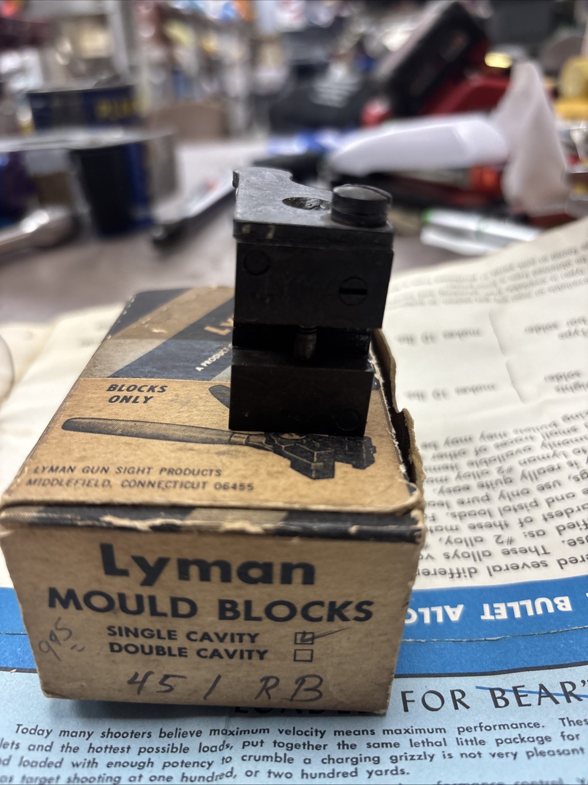 Lyman Bullet Mould Blocks Single Cavity 375/942 (B-25)