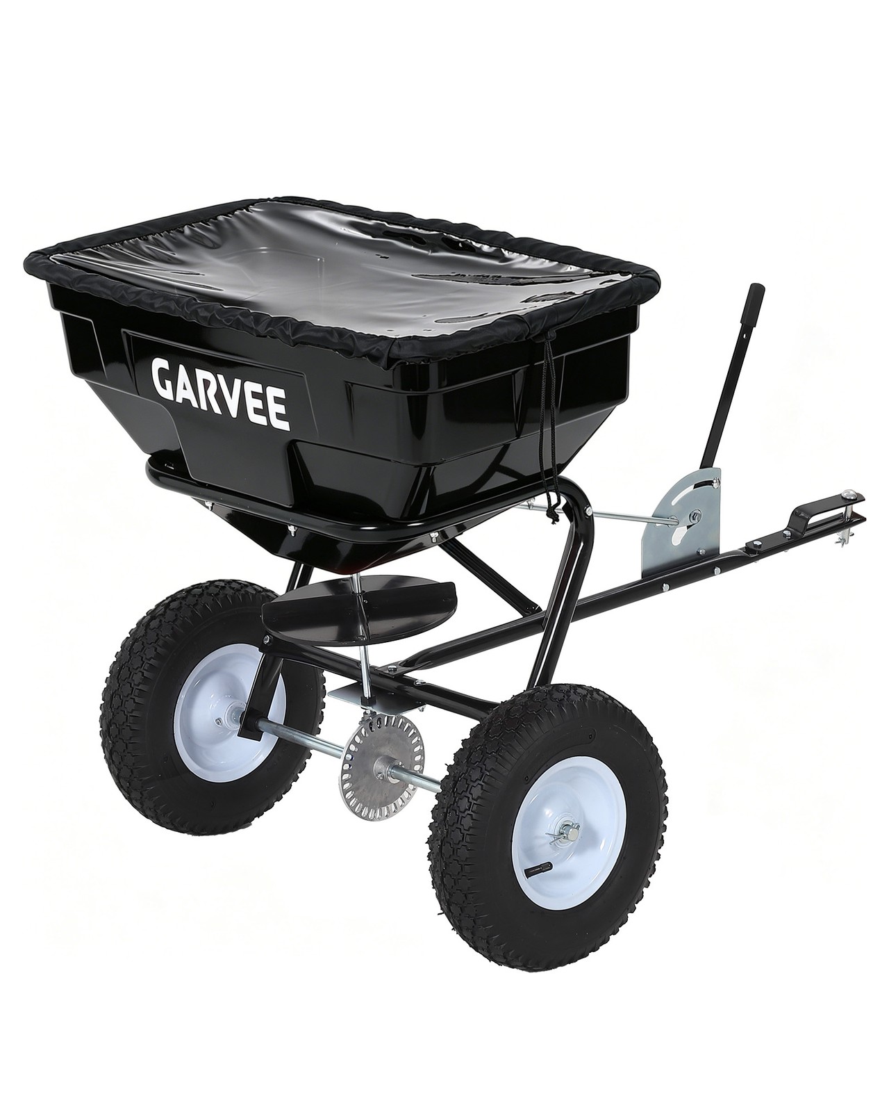 130 LBS Adjustable Tow Behind Broadcast Spreader Pull Behind Fertilizer Spreader