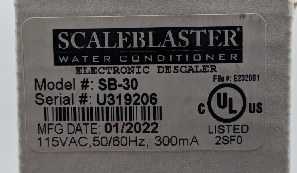 ScaleBlaster Water Conditioner Salt-Free Solution To Hard Water Problems (SB-30)