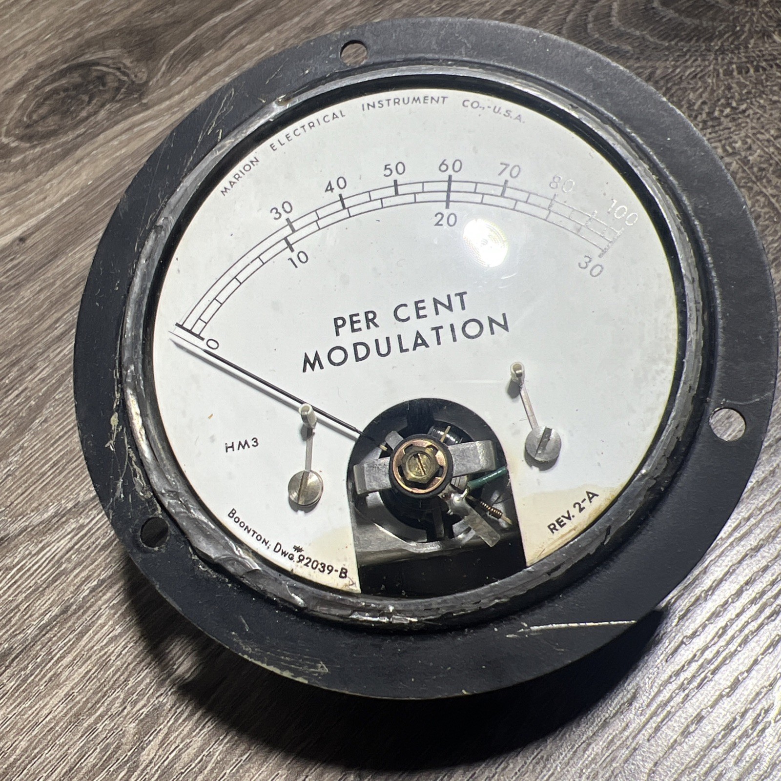 Marion Electrical HM-3 Aviation Aircraft Percent Modulation Meter 92039-B