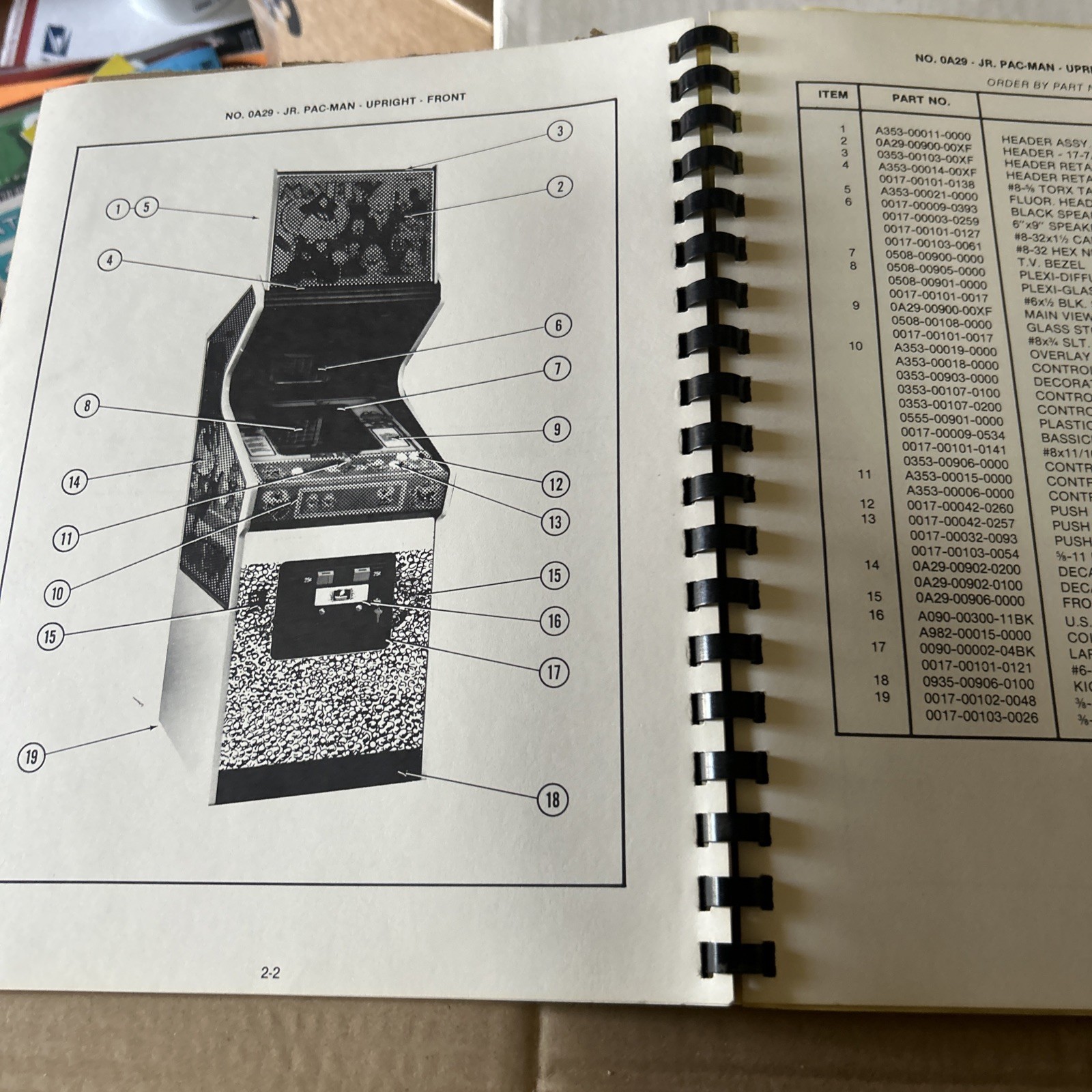 Original Jr Pac-Man Bally Midway ARCADE GAME  owners manual