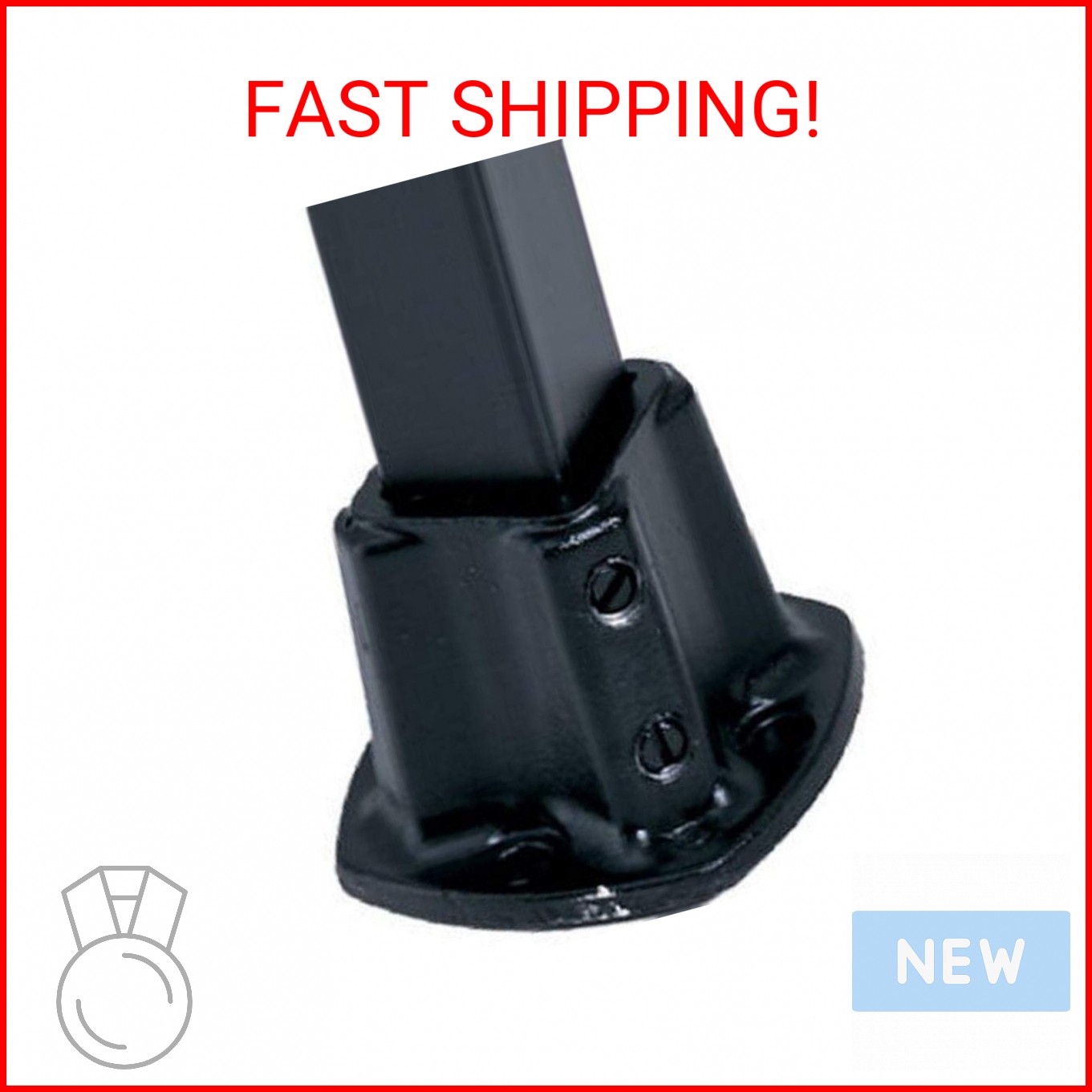 Gilpin IRONWORKS 579 1-1/4BLK Floor PostFlange