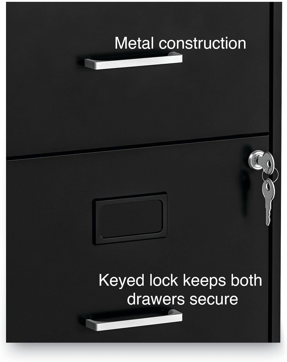 Soho Vertical File Cabinet 2 Drawers File/File Letter Black 14" X 18" X 24.1