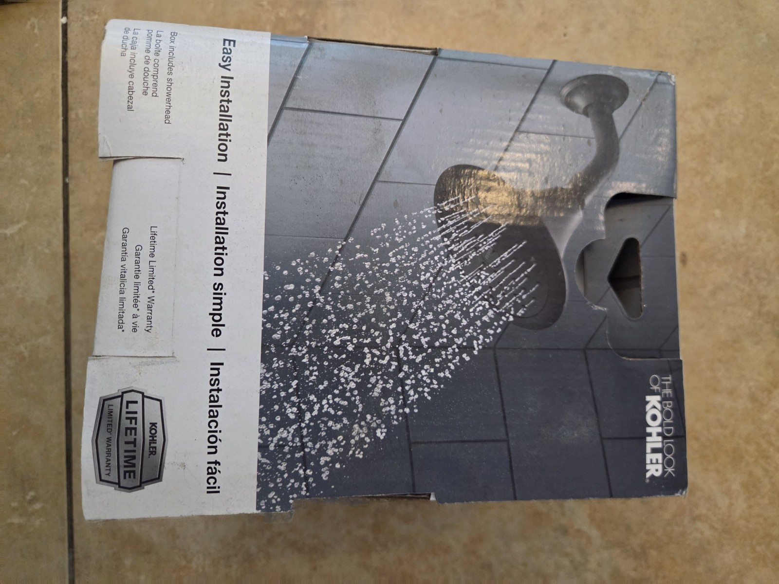 Kohler Forte Fixed Shower Head1-Spray Patterns Single Wall Mount Black Damaged B