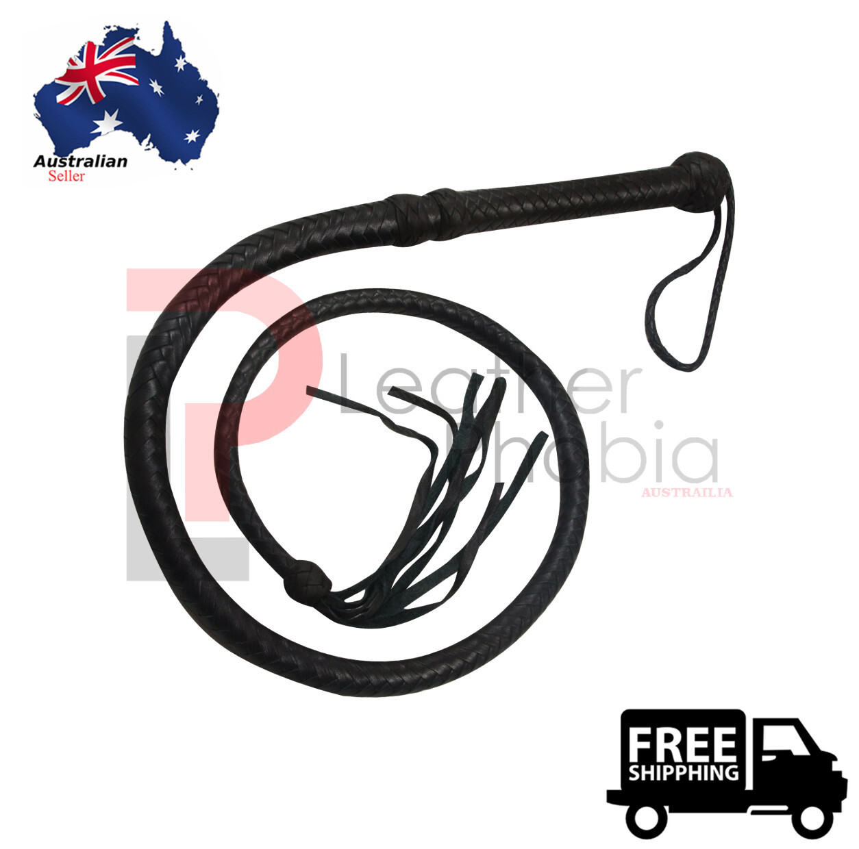Handcrafted Bullwhip 03 Feet Long 12 Plaits Black Real Cowhide Leather Bullwhip