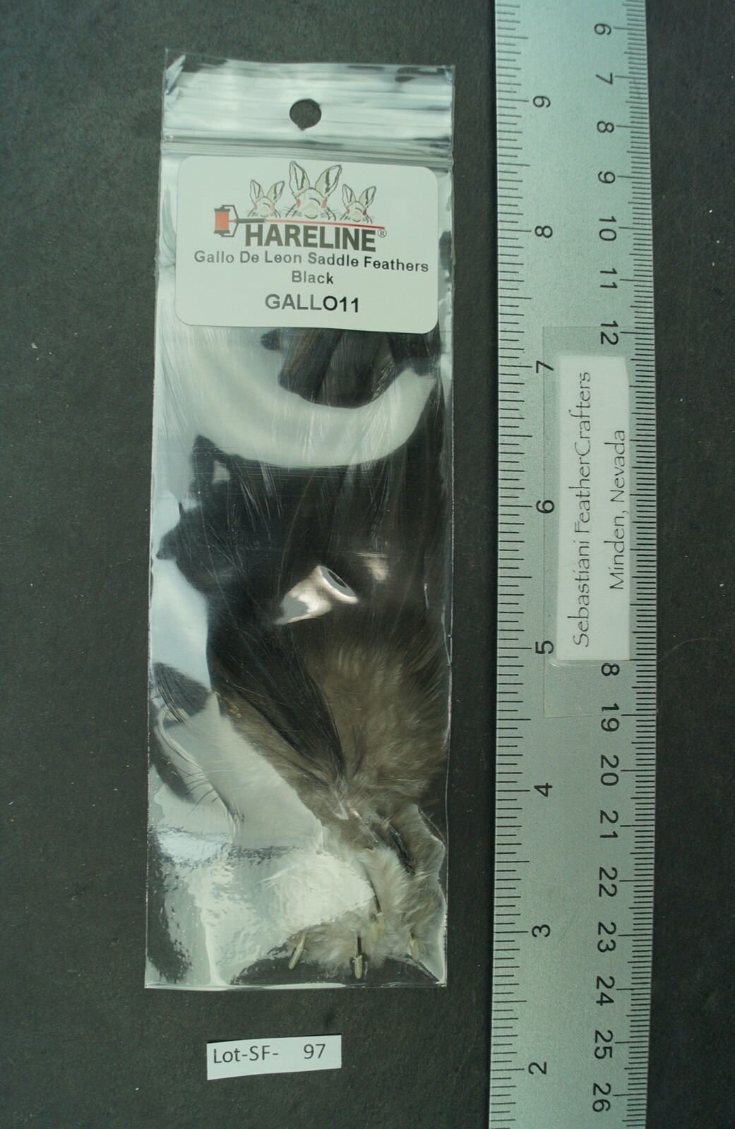 Hareline Gallo De Leon Black Saddle Hackles Lot-SF 97