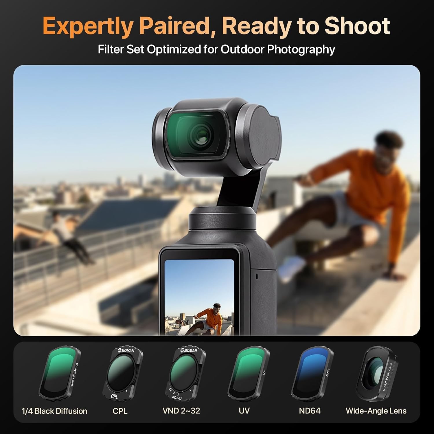 Moman Magnetic Filter Kit Cinematic Outdoor Filming For DJI Osmo Pocket 4/3