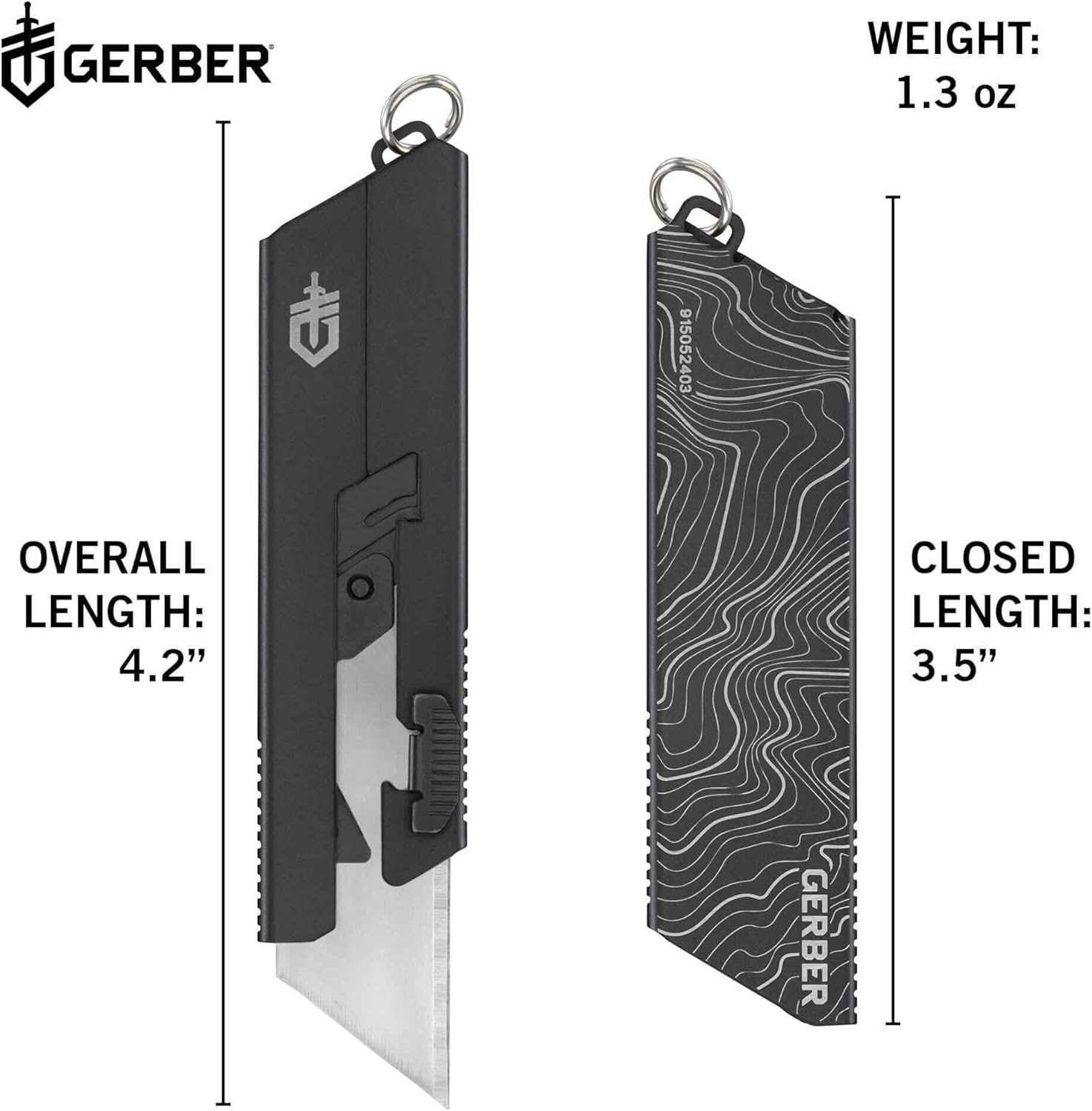Gerber EAB Utility Knife Mini Black Pocket Razor Box Cutter Keychain EDC Tool