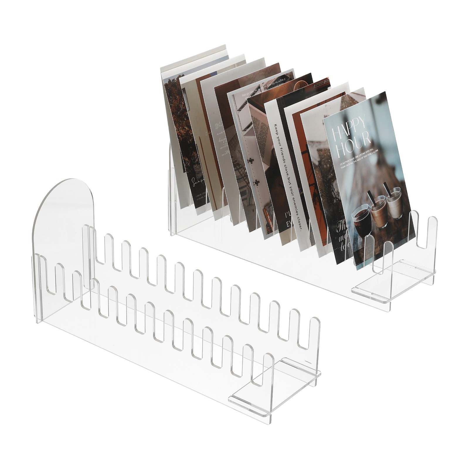 12 Tier 2Pack Clear Greeting Card Display Stand, Transparent