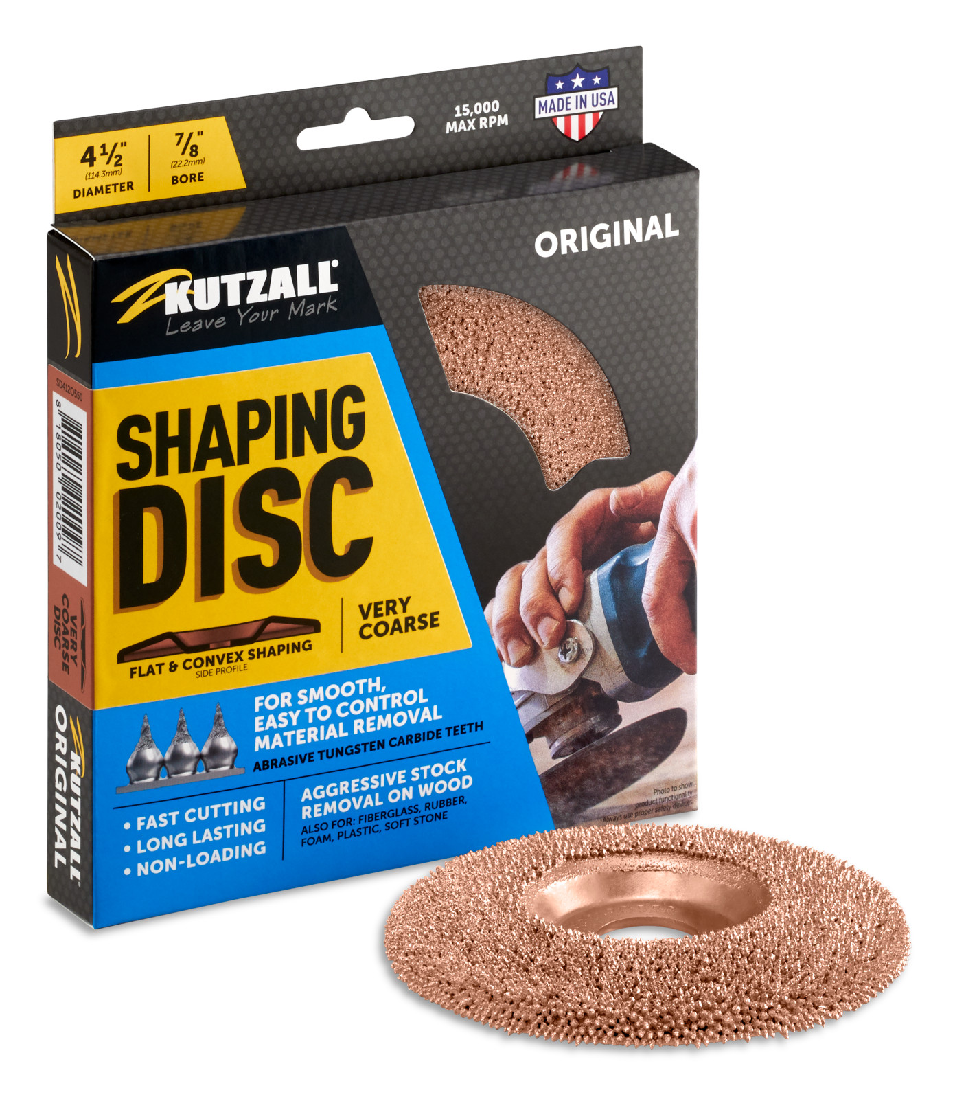 Kutzall Original Carving Disc, Very Coarse, 4-1/2" Diameter 114.3mm (SD412O550)