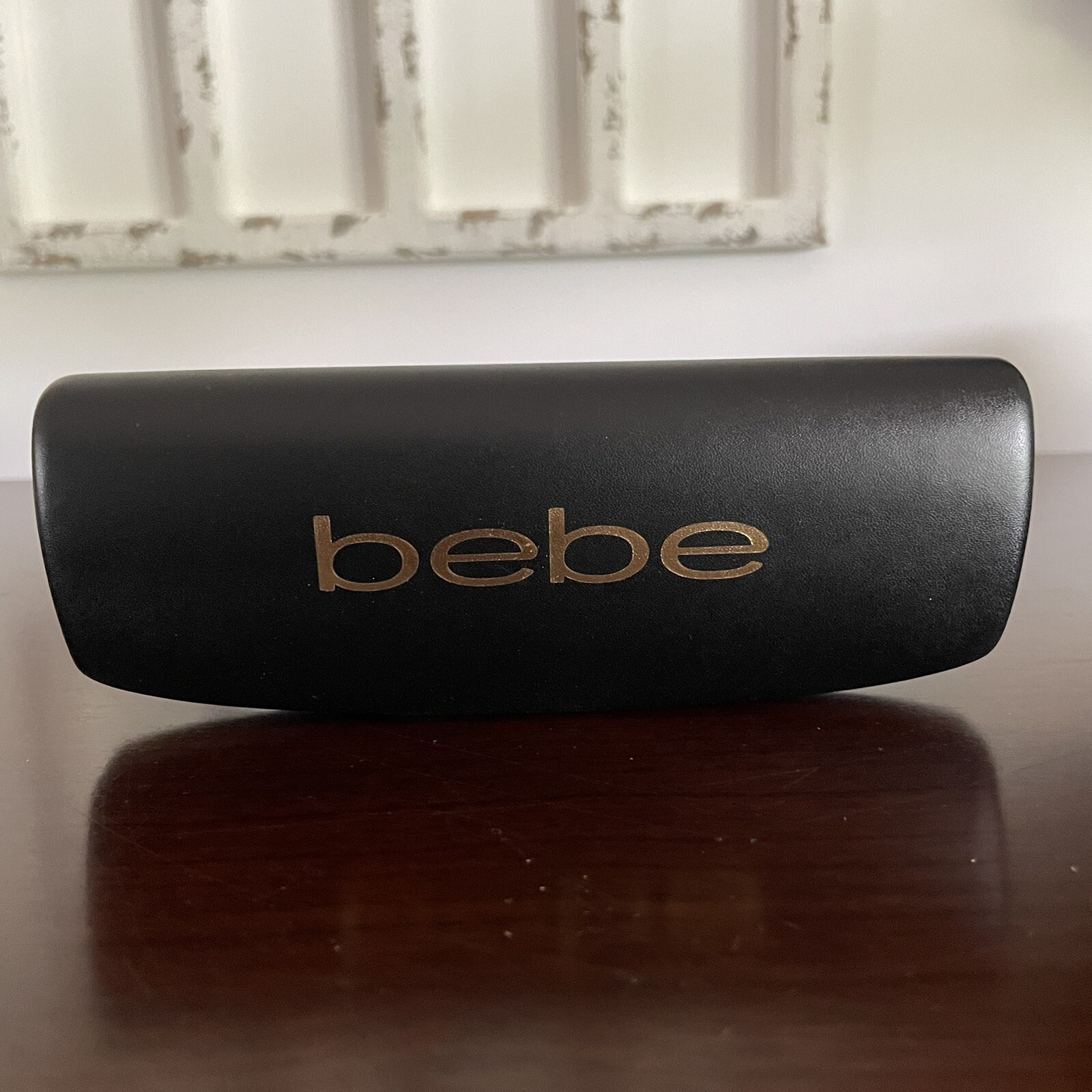 Bebe Eyeglass / Sunglass Case New Black and Gold Hard Hinged