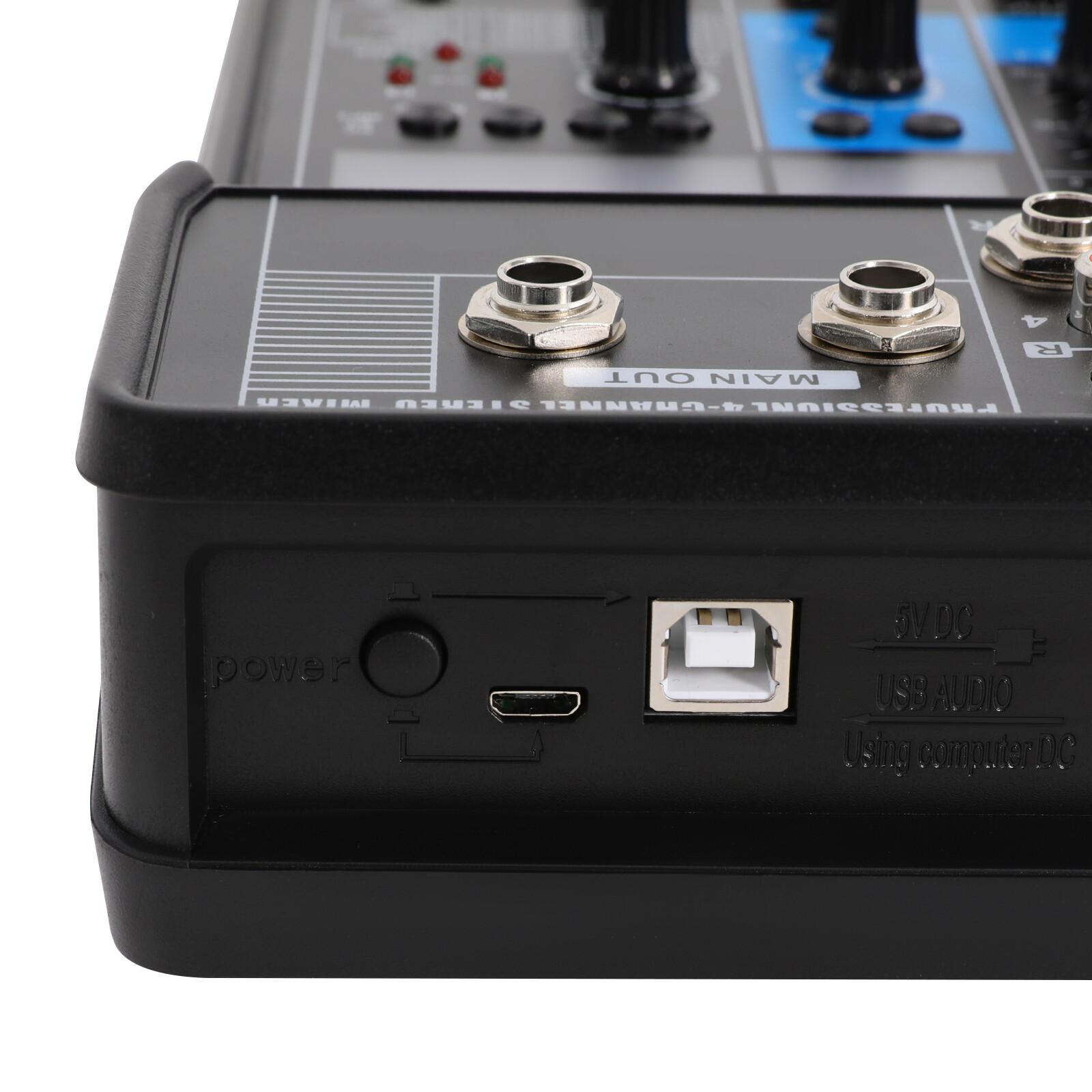Mini Audio Mixer Bluetooth USB DJ Console 4 Channel Karaoke Live Studio 24 DSP