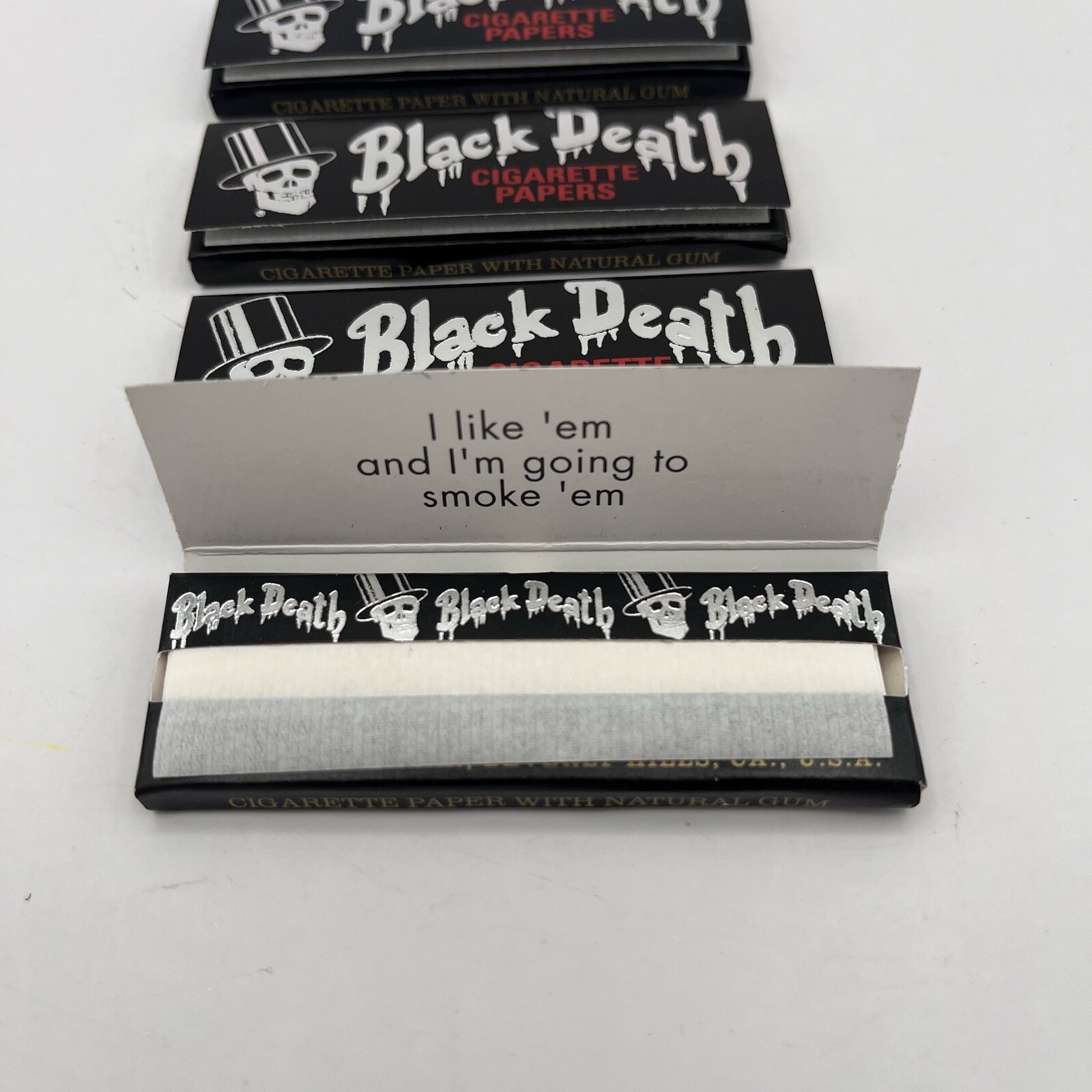 4 Pack Black Death Vodka Slash Cigarette Rolling Papers 50 Sheets NEW RARE