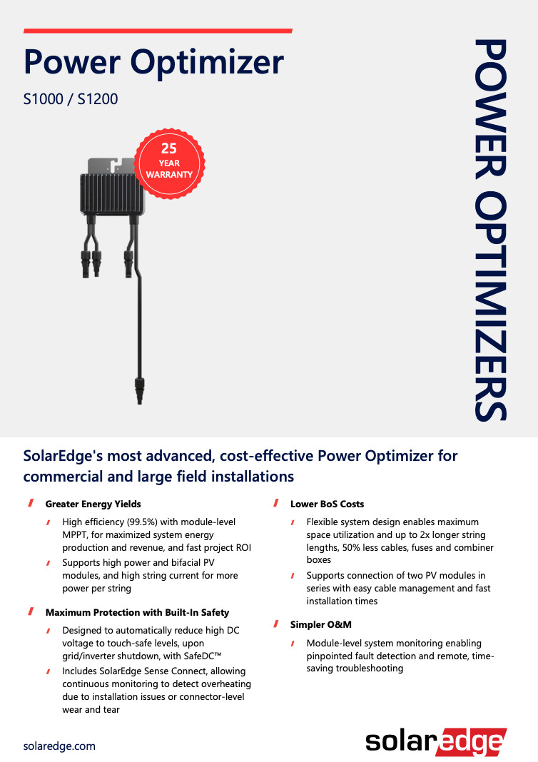 (New - Box of 10) SolarEdge S1200 Commercial Solar Optimizer