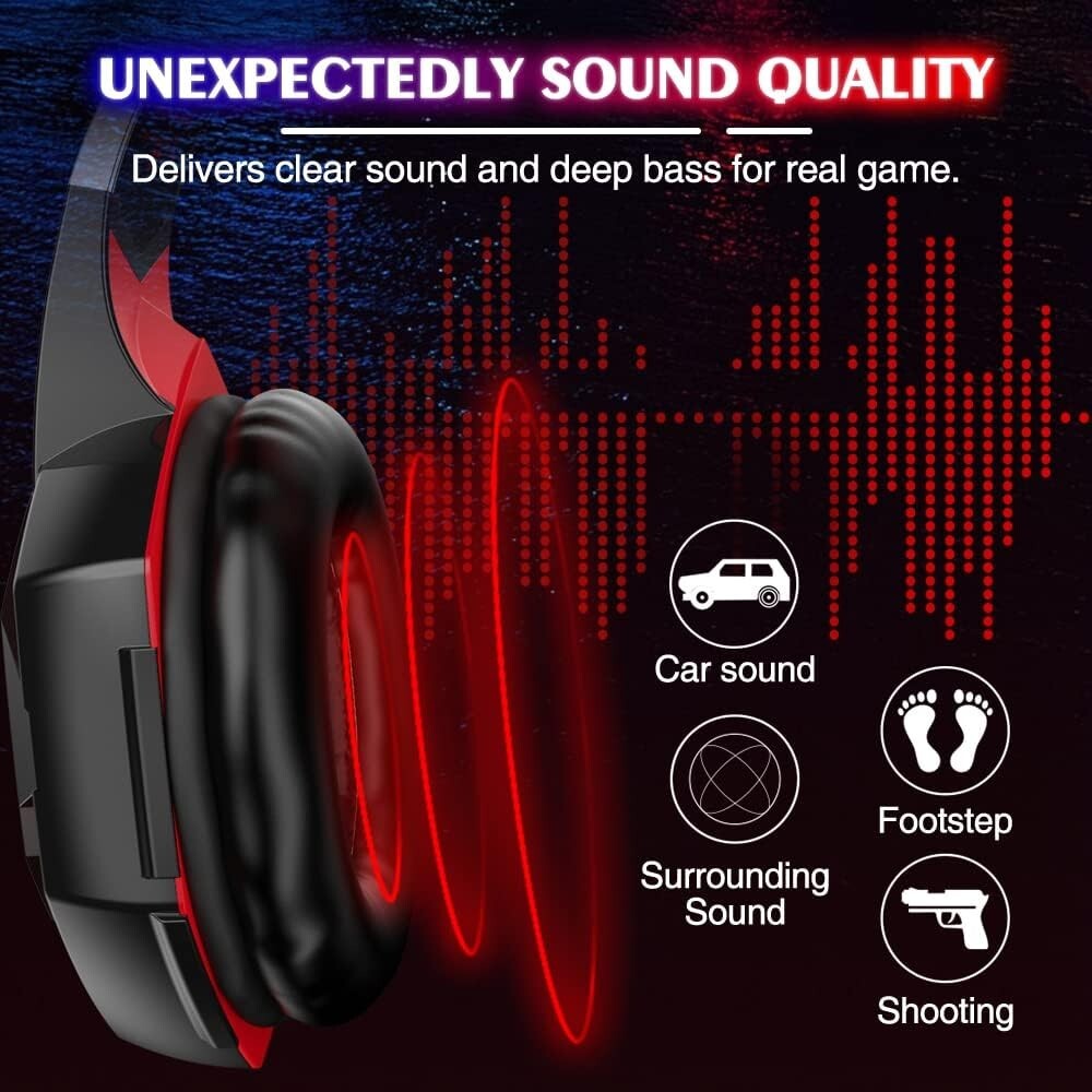 Multi-Platform Gaming Headset for PS5/PS4/Xbox One - Enhanced Gaming Experience