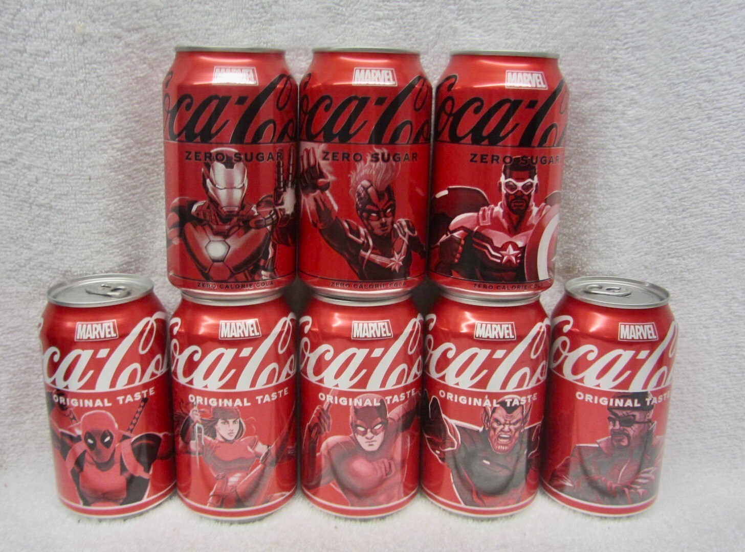 8 NEW Ltd Ed MARVEL Coca Cola & Zero Sugar 12 FL OZ CANS Coke