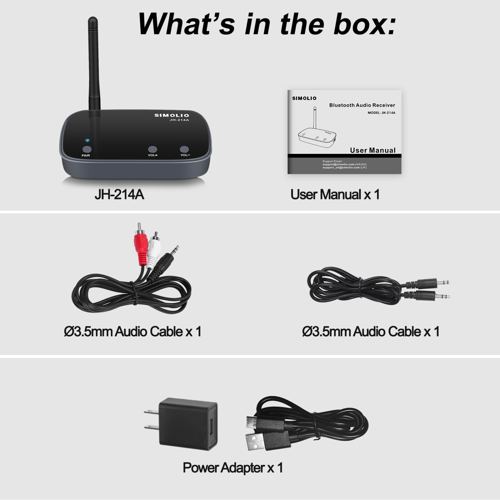 SIMOLIO Long Range Bluetooth Audio Adapter,Home Stereo/Wired Speakers/Amplifier