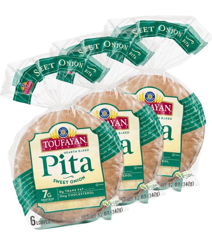 3 Pack Toufayan Pita Bread Onion