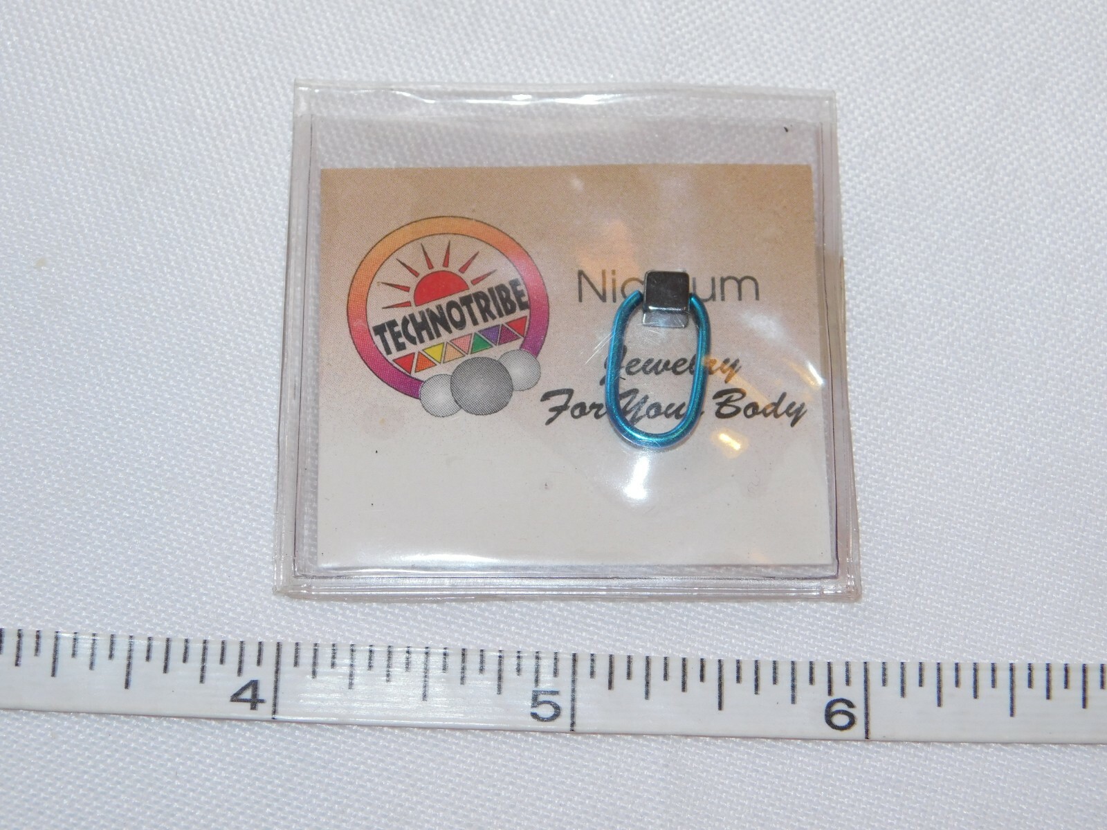 Technotribe 16 Guage Small Oval End Gap Niobium Body Piercing Blue NOS