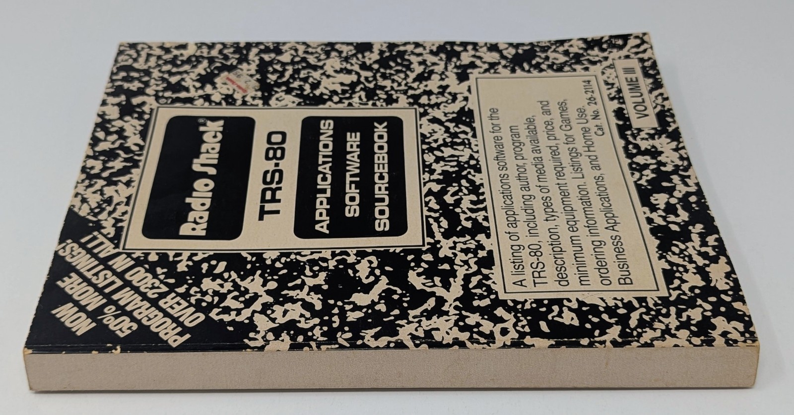 Radio Shack TRS-80 Applications Software Sourcebook Volume III (26-2114) 1983!