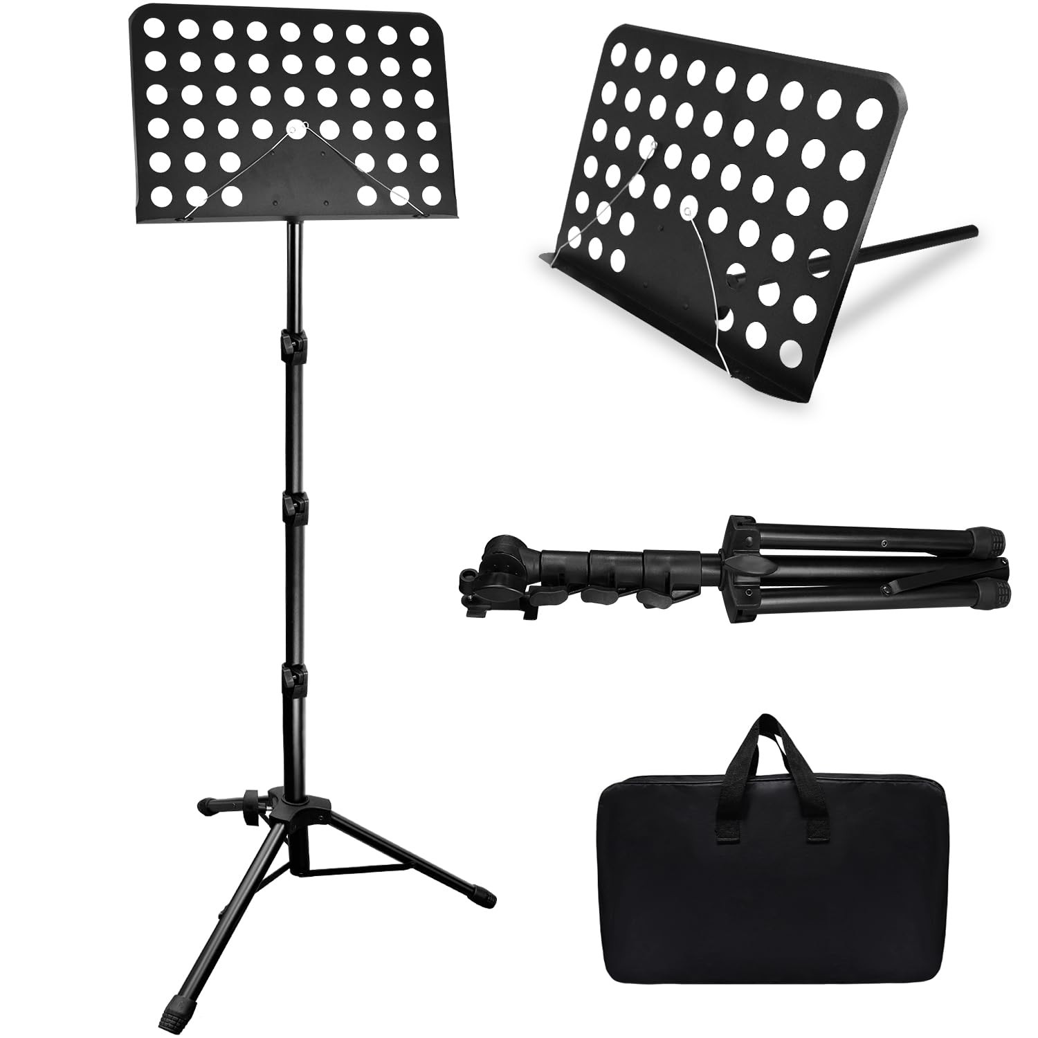 70IN Sheet Music Stand, Tall Music Stand for Sheet Music High Stability, Adju...