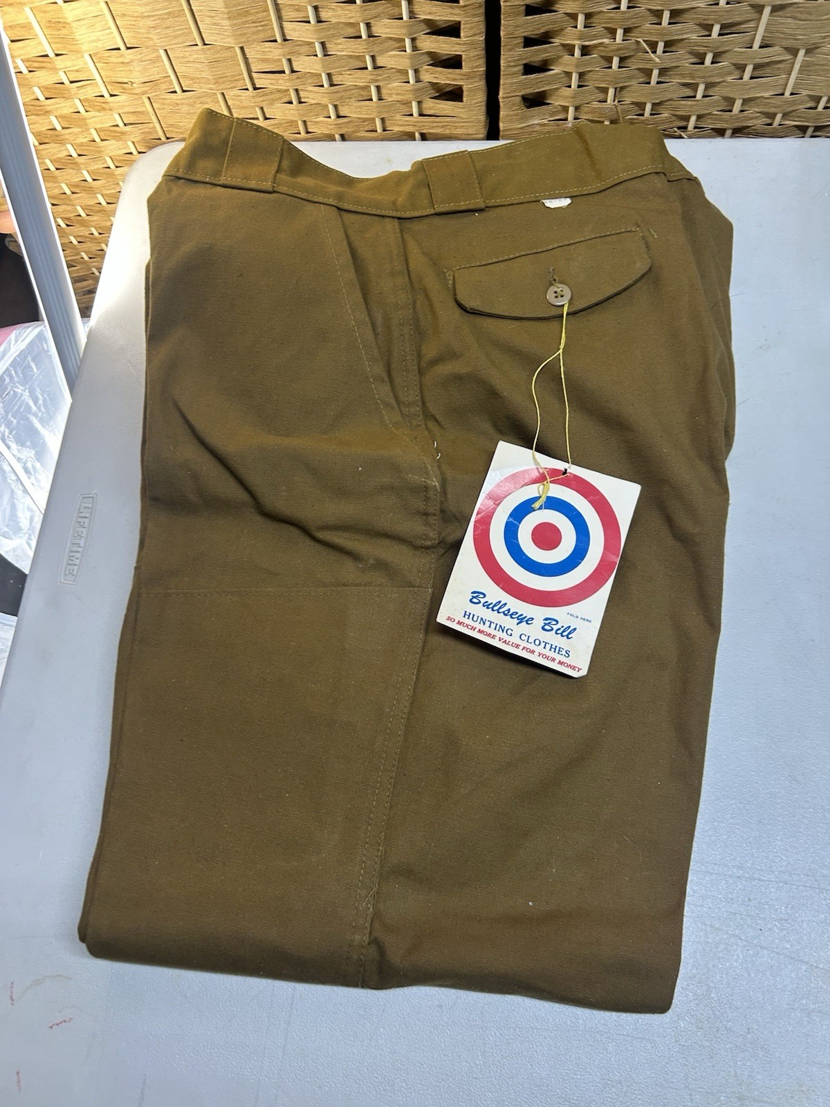 Vintage 50’s 60's BULLSEYE BILL Hunting Fishing Canvas Pants 40x29 Deadstock
