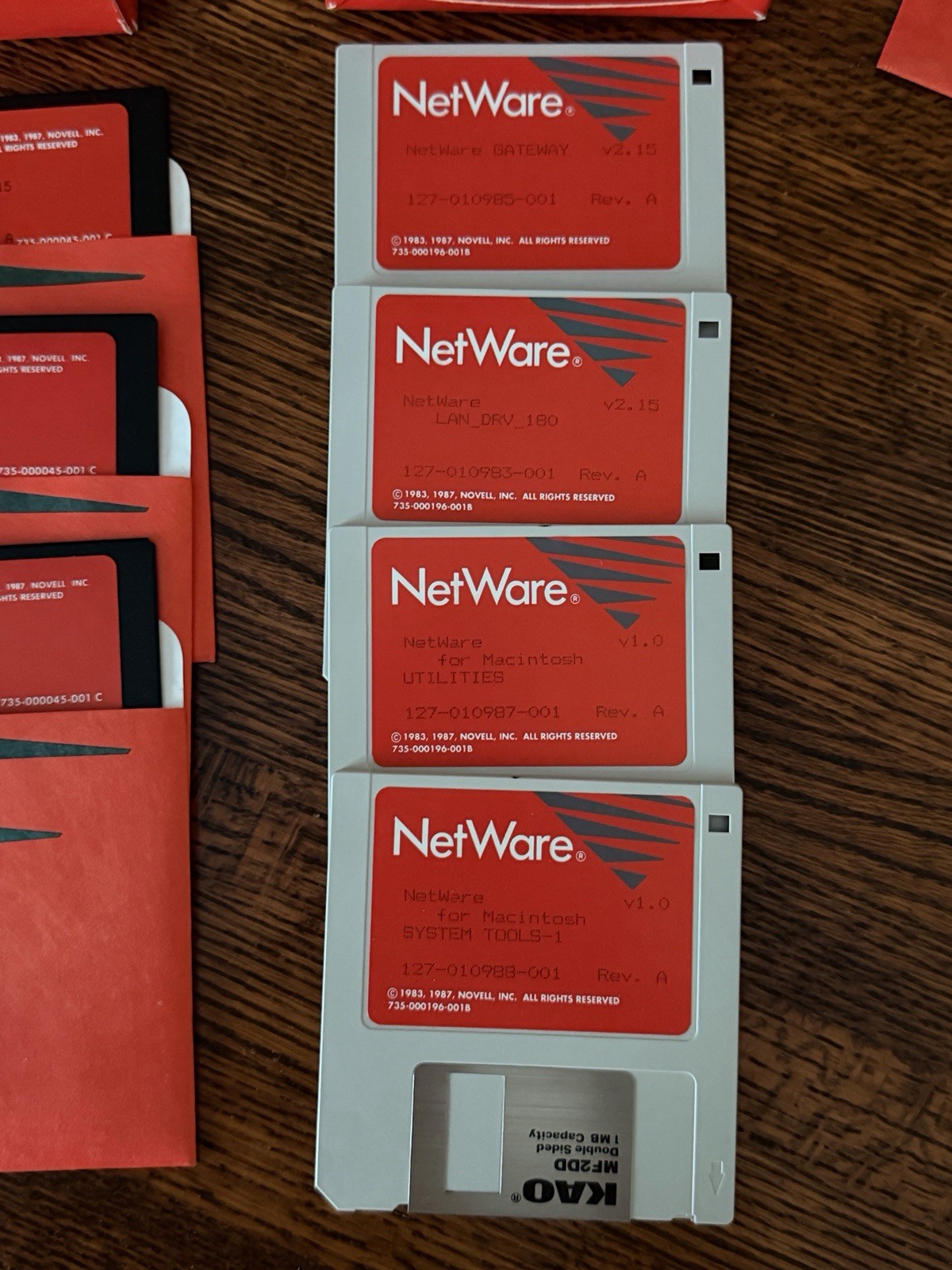 Vintage Novell NetWare for Macintosh Version 1.0 software kit W/ Box Floppy Disc