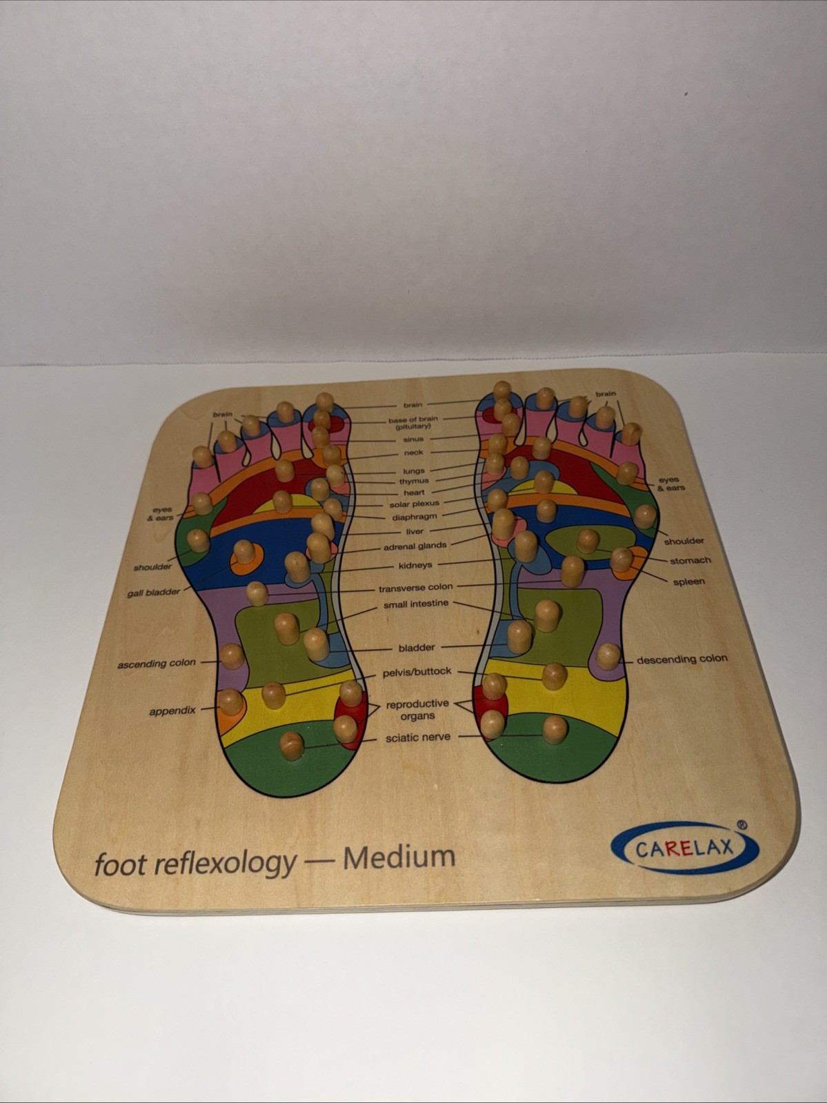 Foot Reflexology Medium Wood Massage Peg Feet Board Health & Wellness Diagram