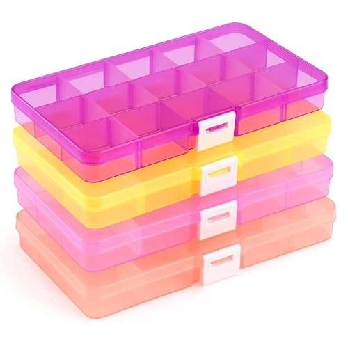 15 Girds SMALL Jewelry Organizer Earring Storage(4 Pack), 4 pcs, multicolors 2