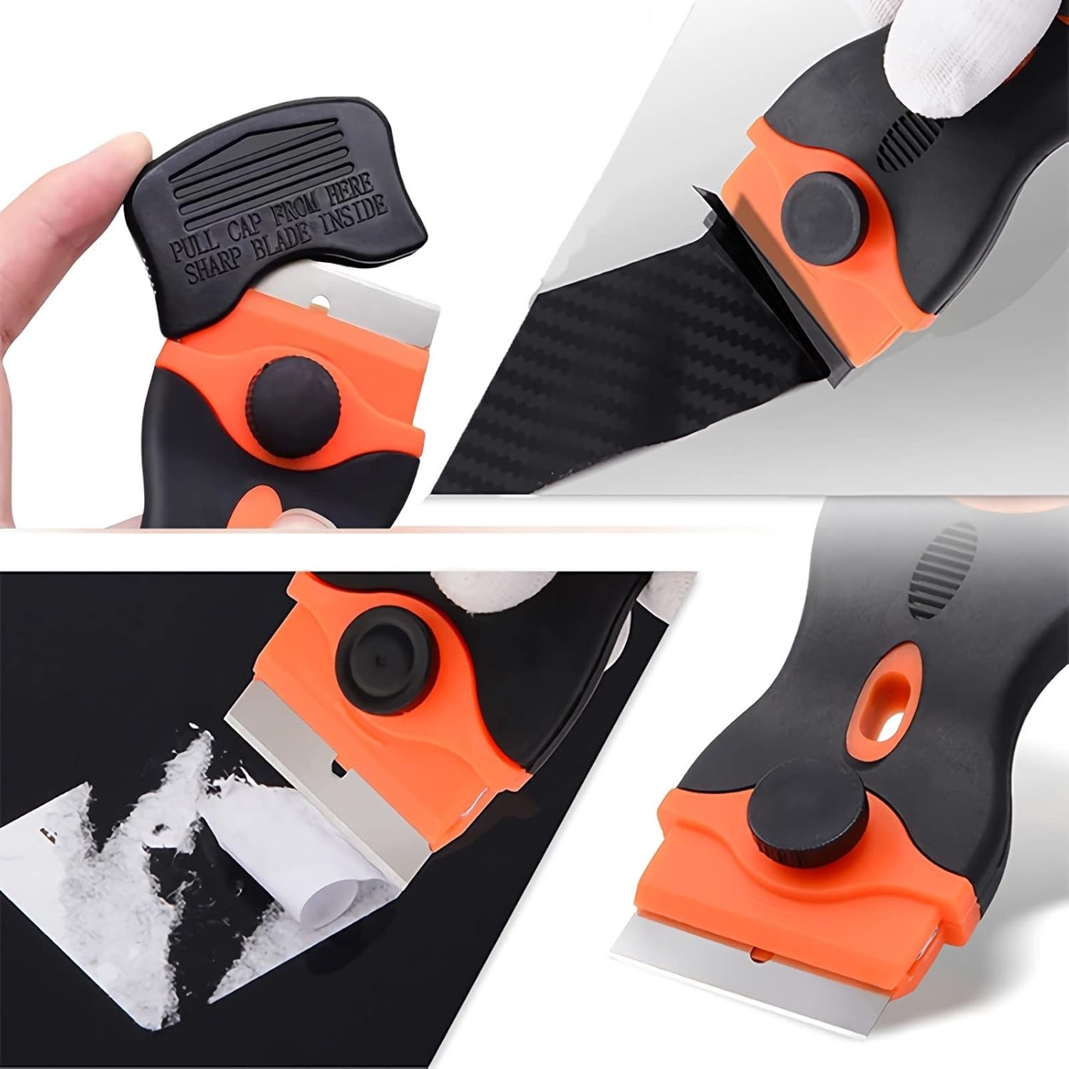 Razor Blade Scraper, 2-in-1 Double Edged Razorblade Scraper Tool with 20Pcs Razo