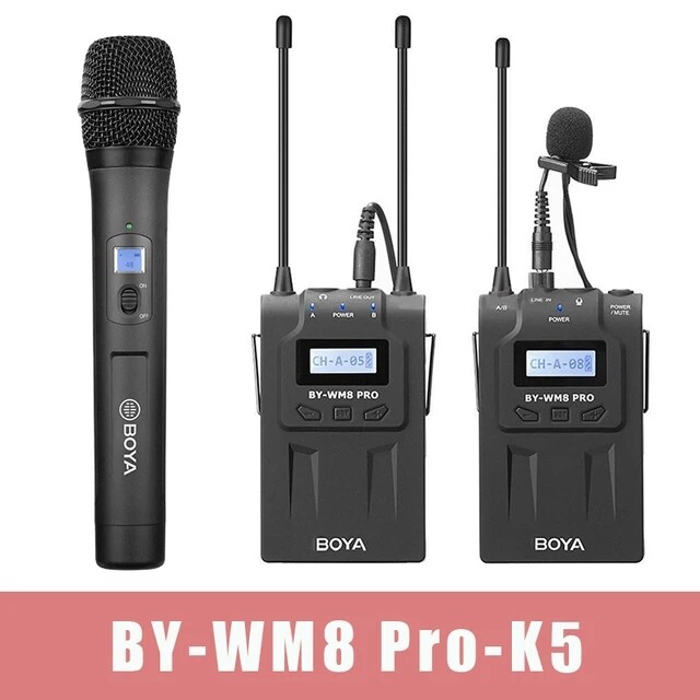 BOYA BY-WM8 Pro Handheld UHF Dual-Channel Wireless Lavalier Microphone System