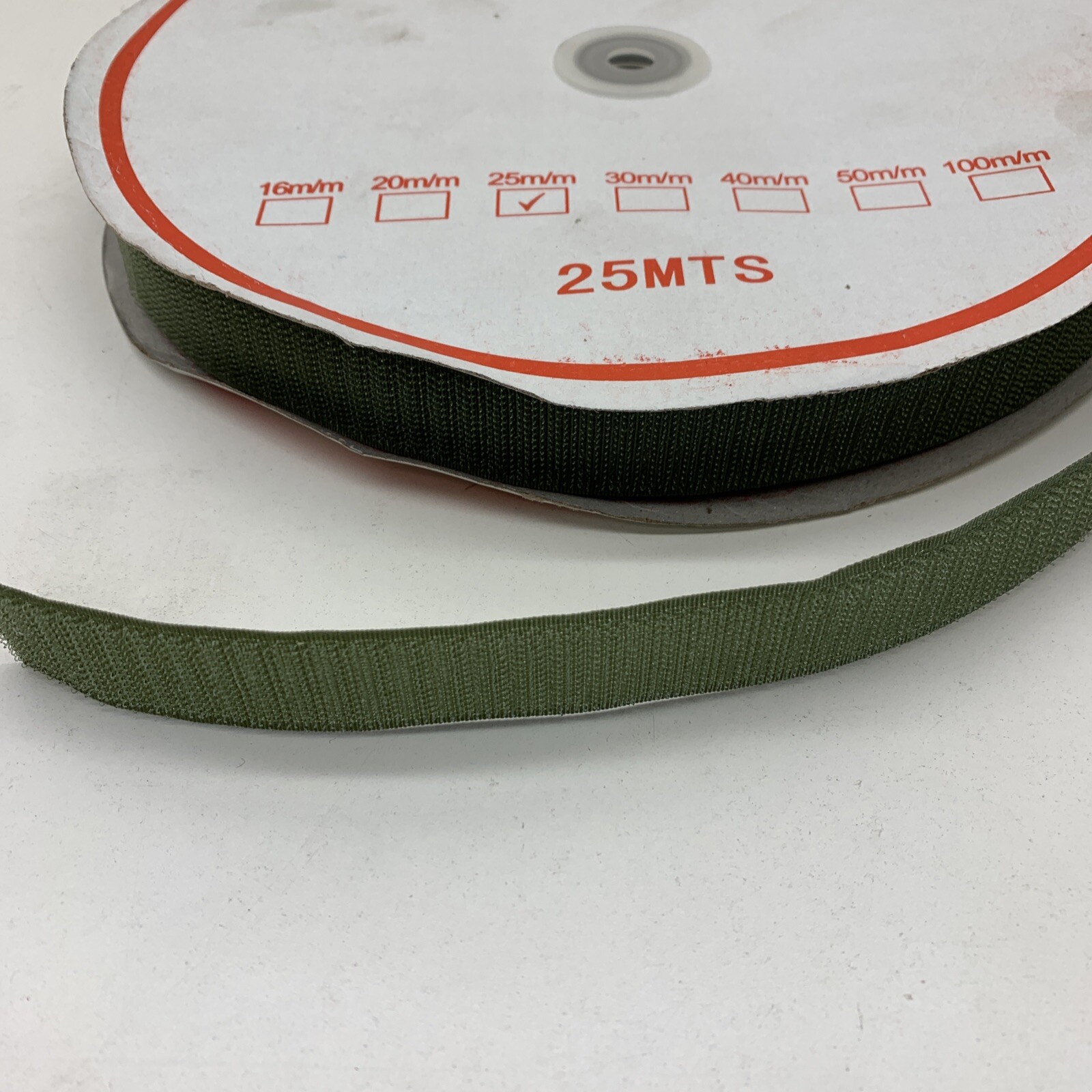 Hook & Loop 25MTS Touch & Close Fastener Green 25mm Wide HOOK SIDE ONLY!