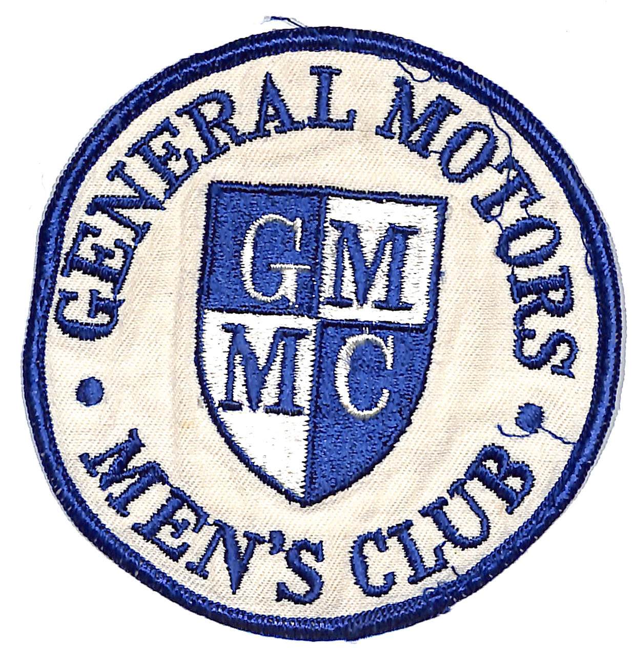 General Motors Men's Clubs Vintage Embroidered Patch 3 3/4" dia. VGC c1970's