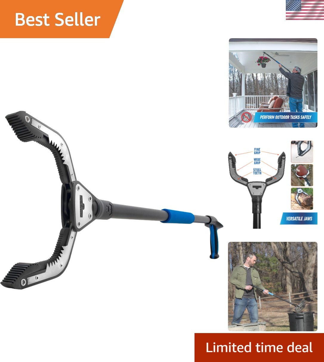 Versatile 42” Claw Grabber Tool - Optimal for Trash Pickup and Yard Cleaning
