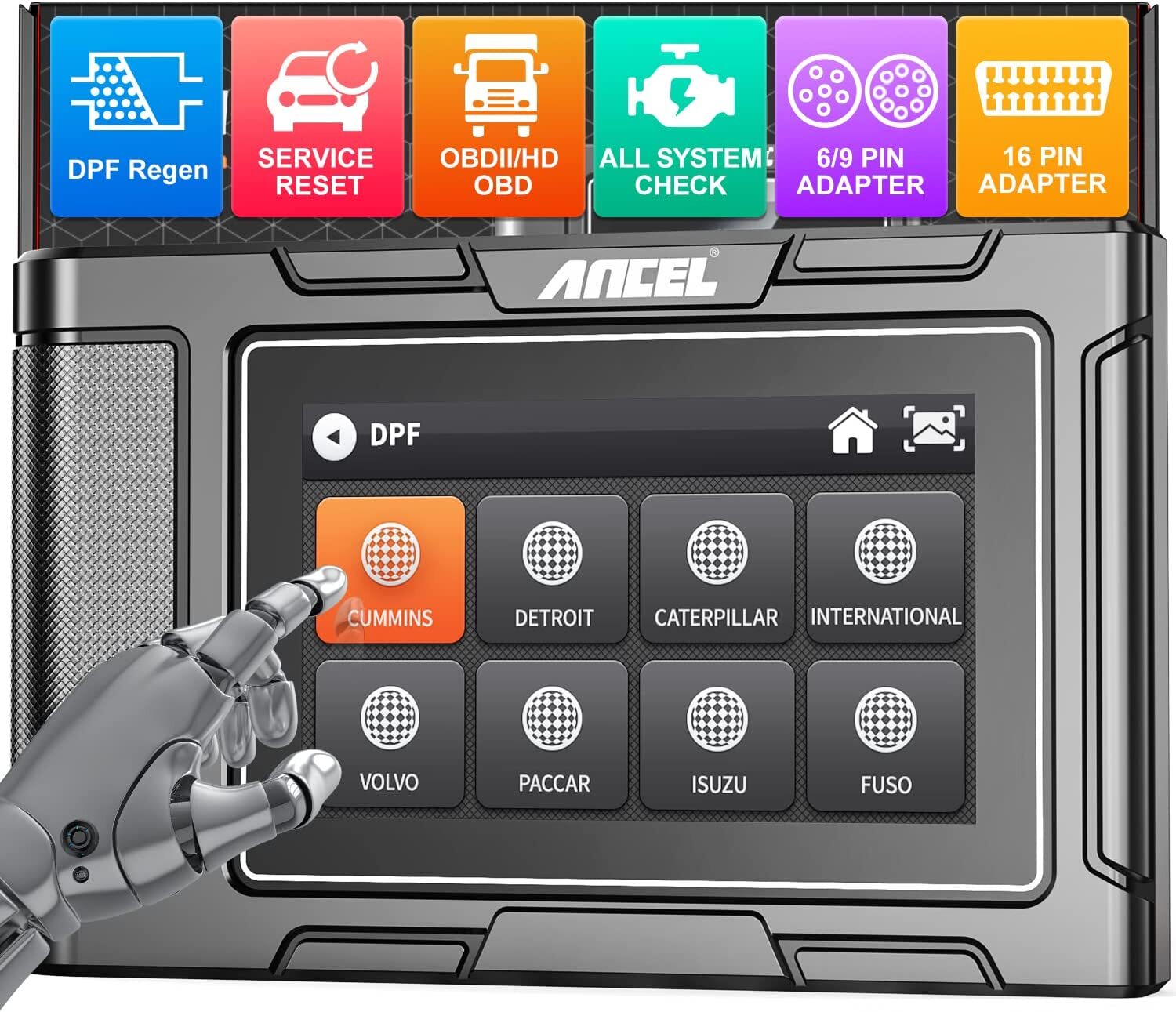 Diesel Heavy Duty Truck Scanner Diagnostic DPF Regen for Cummins Detroit Paccar