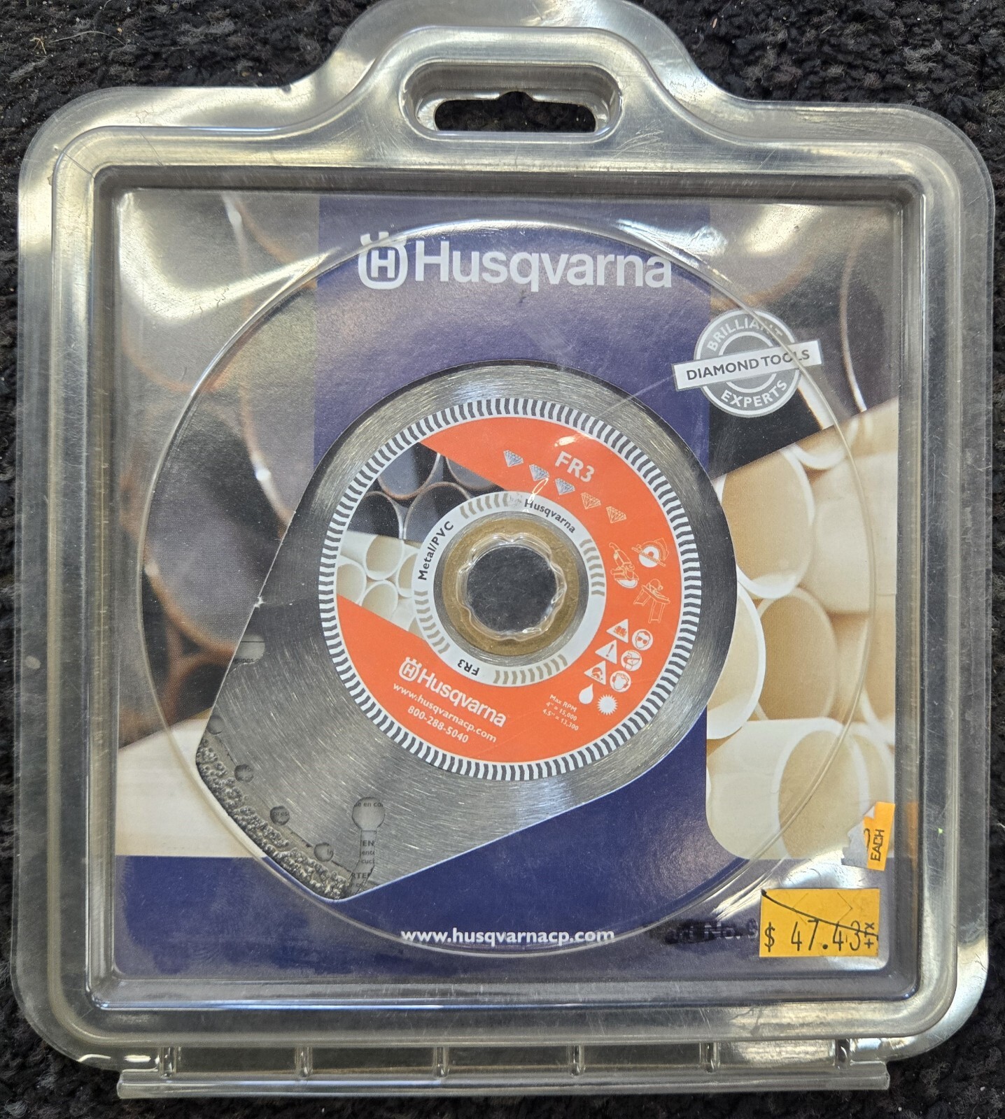 Husqvarna 542773403 FR3 Dri-Disc Premium Segmented Metal Cutting Blade 4.5"