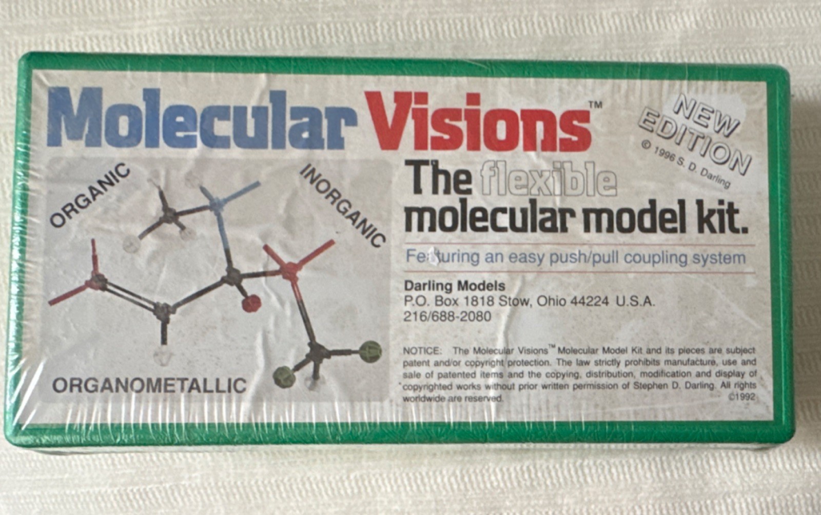 Molecular Visions Flexible Molecular Model Kit New Edition 1996 Sealed NEW